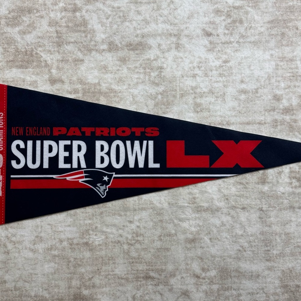 New‎ England Patriots Super Bowl LX AFC Champions 12x30 Felt Pennant